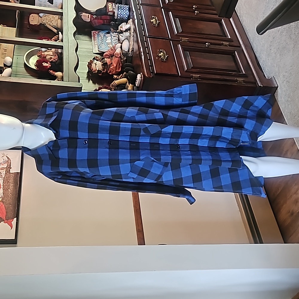 👗OLRAIN BUFFALO CHECK SHIRT DRESS👗